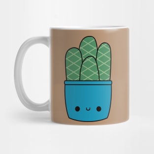 Cute Kawaii Cactus In Blue Pot Mug